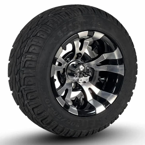 Buy 10" Vampire Black/Machined Aluminum Golf Cart Wheels - Image 7