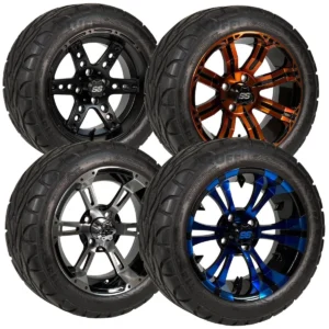 Buy 14" Golf Cart Wheels and 23x10-R14 Street Fox Radial Street/Turf Golf Cart Tires Combo - Set of 4