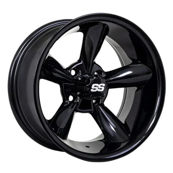 Buy 12" Godfather Gloss Black Golf Cart Wheels and DOT Approved Street Turf Tires Combo - Image 7
