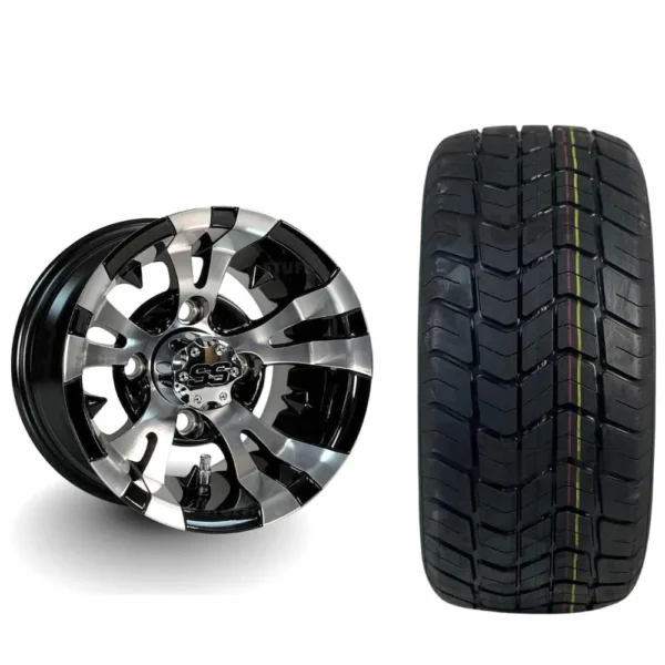 Buy 10" Vampire Black/Machined Aluminum Golf Cart Wheels - Image 8