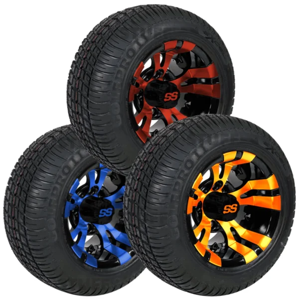 Buy 10" Vampire GCS™ Colorway Golf Cart Wheels and 205/50-10 DOT Street/Turf Golf Cart Tires Combo - Set of 4 - Image 16