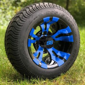 Buy 10" Vampire GCS™ Colorway Golf Cart Wheels and 205/50-10 DOT Street/Turf Golf Cart Tires Combo - Set of 4