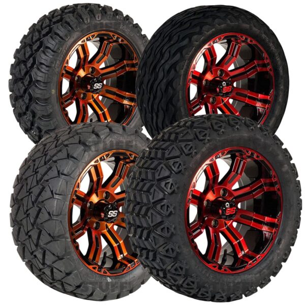 Buy 14" Caliber GCS™ Colorway Golf Cart Wheels and 23" Tall Golf Cart Tires Combo