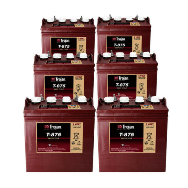 Buy 8 Volt Trojan T-875 Golf Cart Battery 8V/170Ah (6 Pack, 48V) in United States